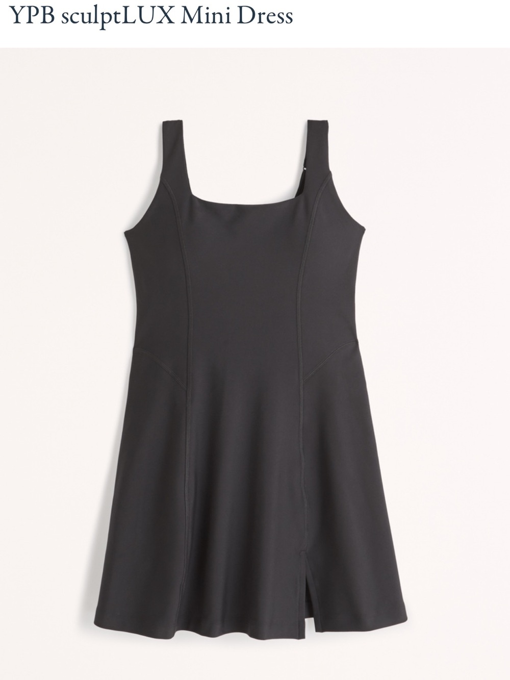 Abercrombie & Fitch YPB Sculpt Black Square-Neck Activewear Dress